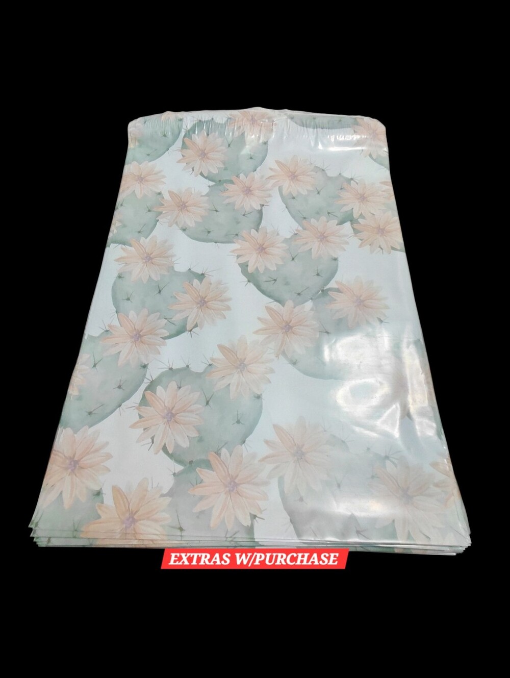 20ct. 10x13 Flowering Cactus Polymailers Random Thank You Cards/Stickers